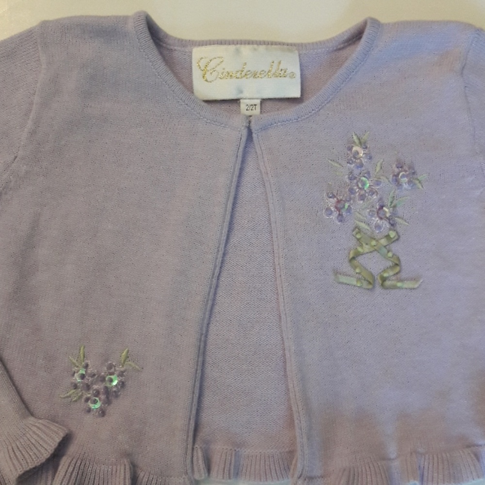Lavender Sweater w/ Ruffled Bottom & Sleeves